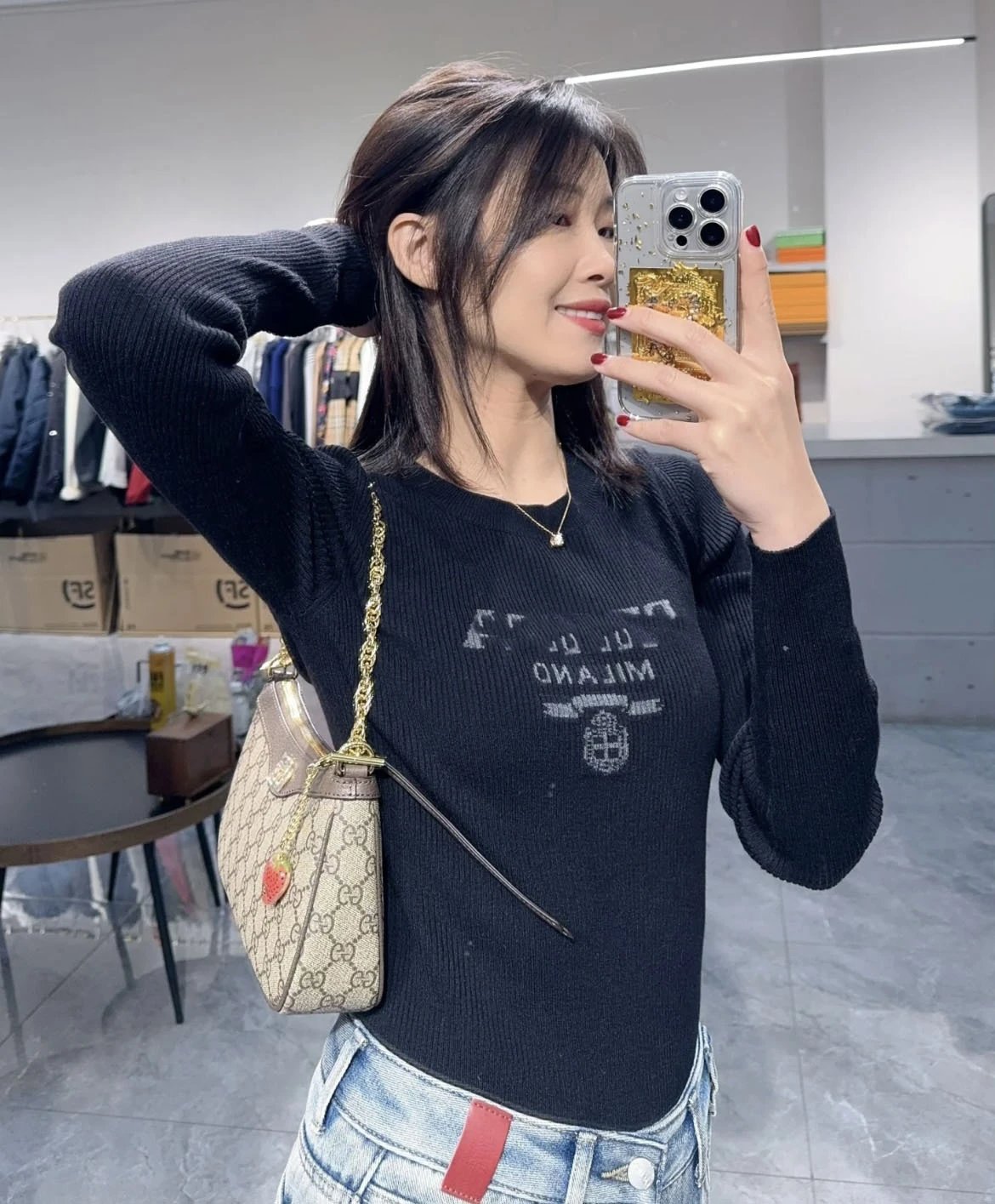 Prada Milano Logo Knit Sweater Black - 26