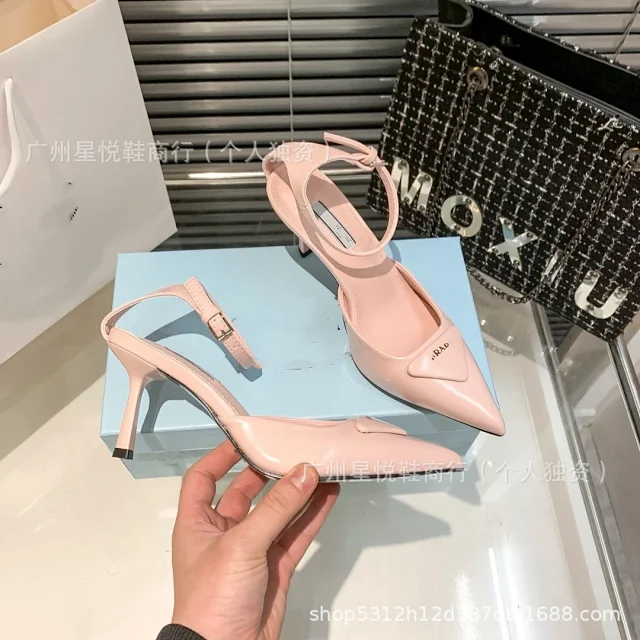Prada High Heels Pointed-Toe Ankle-Strap Stiletto product detail image 12
