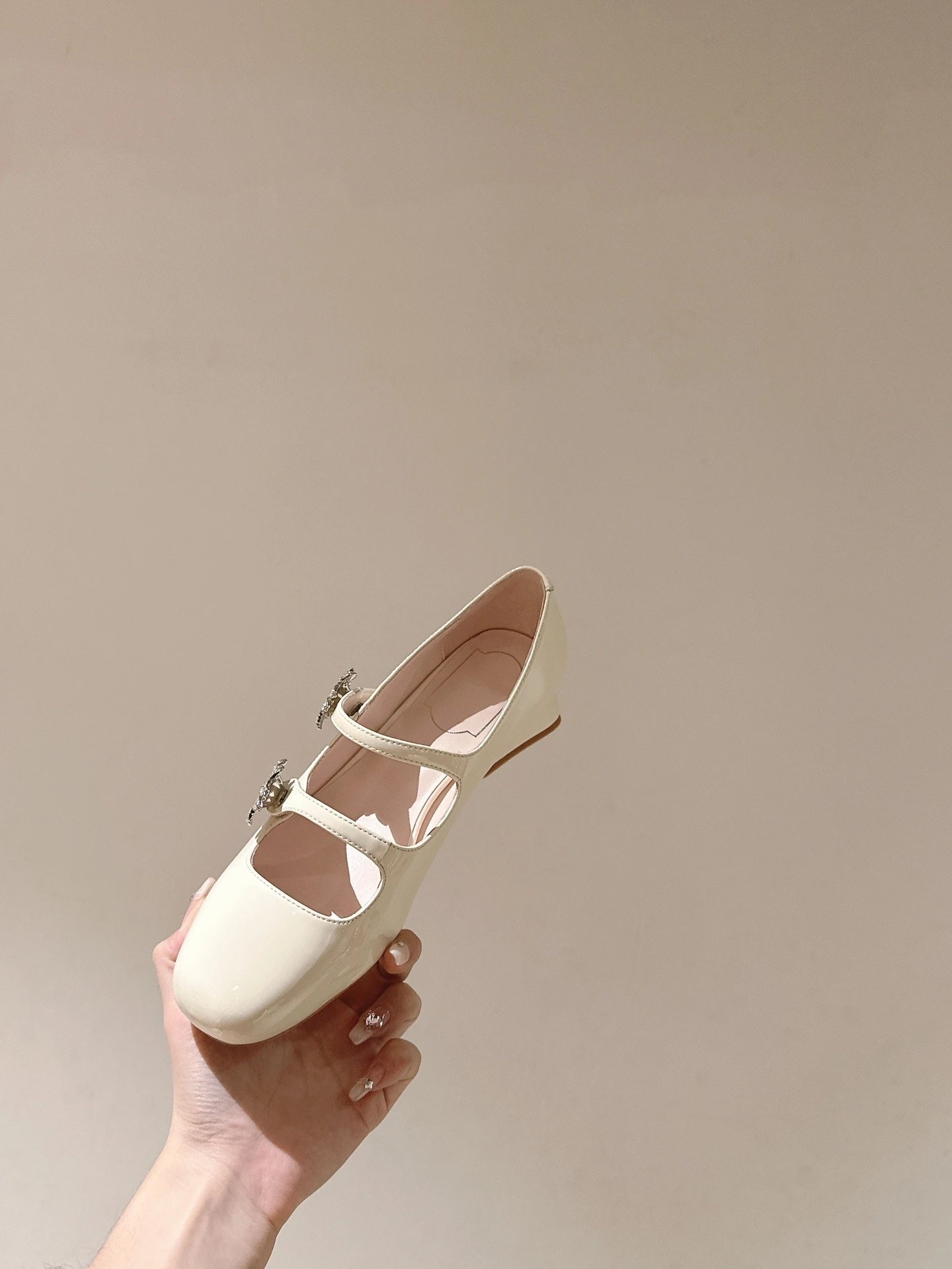 Chanel Mary Jane Heels Silver Glitter Crystal-Embellished Block Heels - 18
