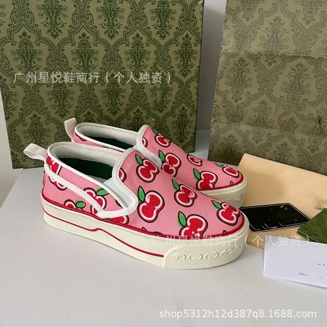Unbranded Sneakers Platform Slip-On Canvas with Monogram Pattern product detail image 3