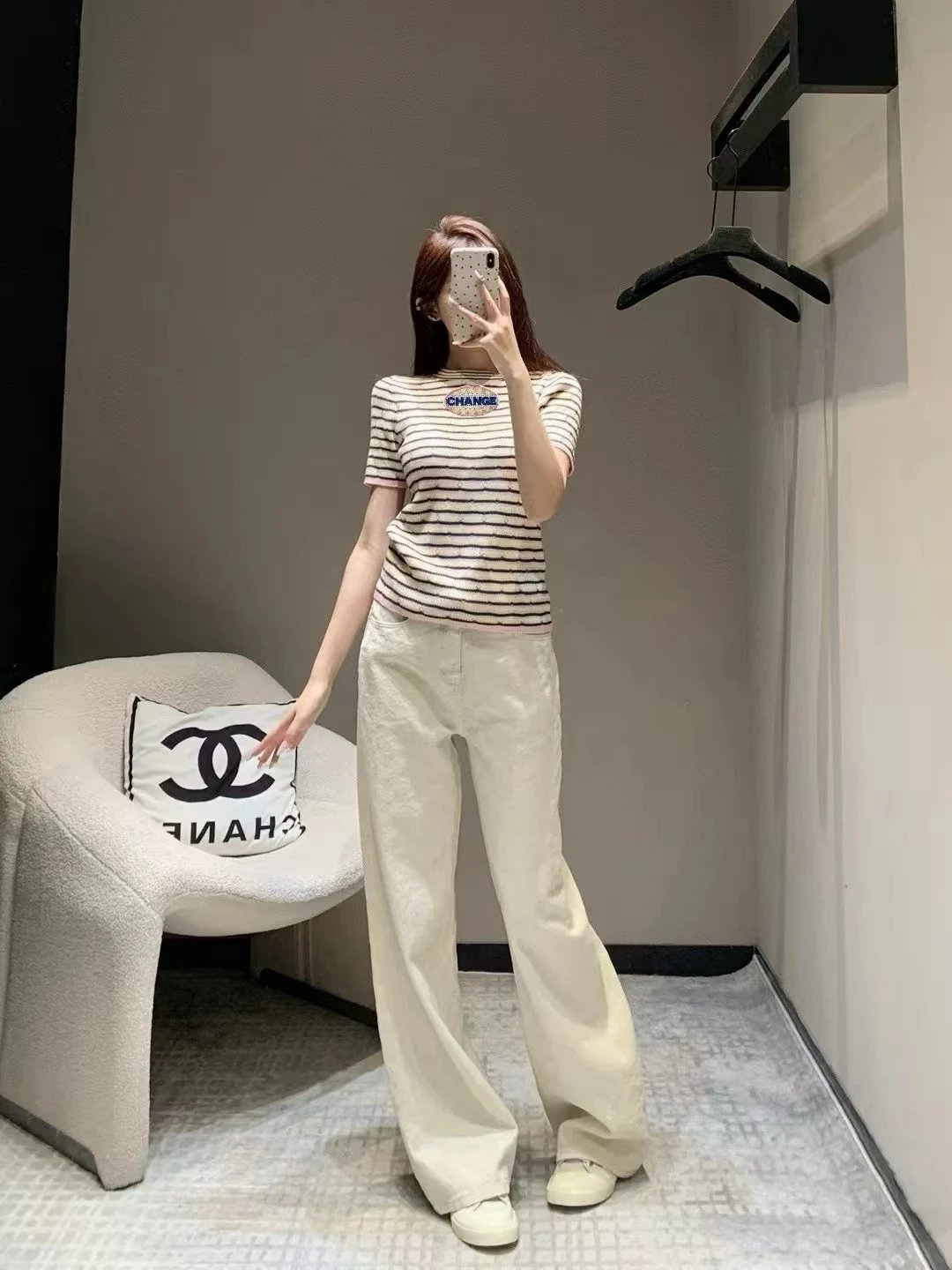 CHANGE Striped Knit Tee Multicolor Sweater - 5