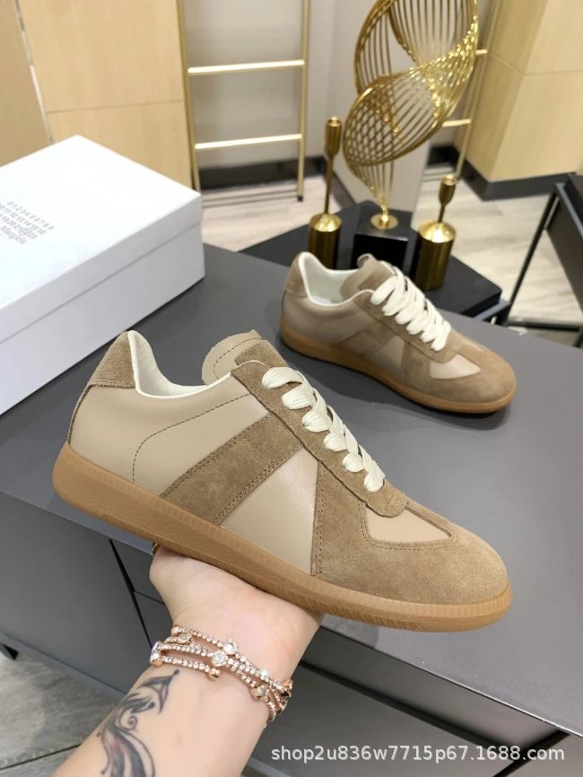 Maison Margiela Replica Sneakers Brown and Black Suede Leather Sneakers - 18