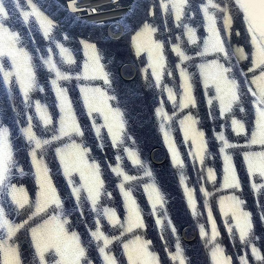 Dior Oblique Monogram Knit Cardigan Black and White - 5