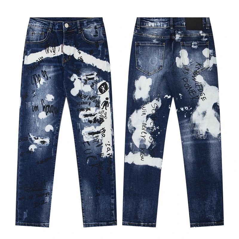 Dsquared2 Graffiti-Print Distressed Denim Shorts Black - 7