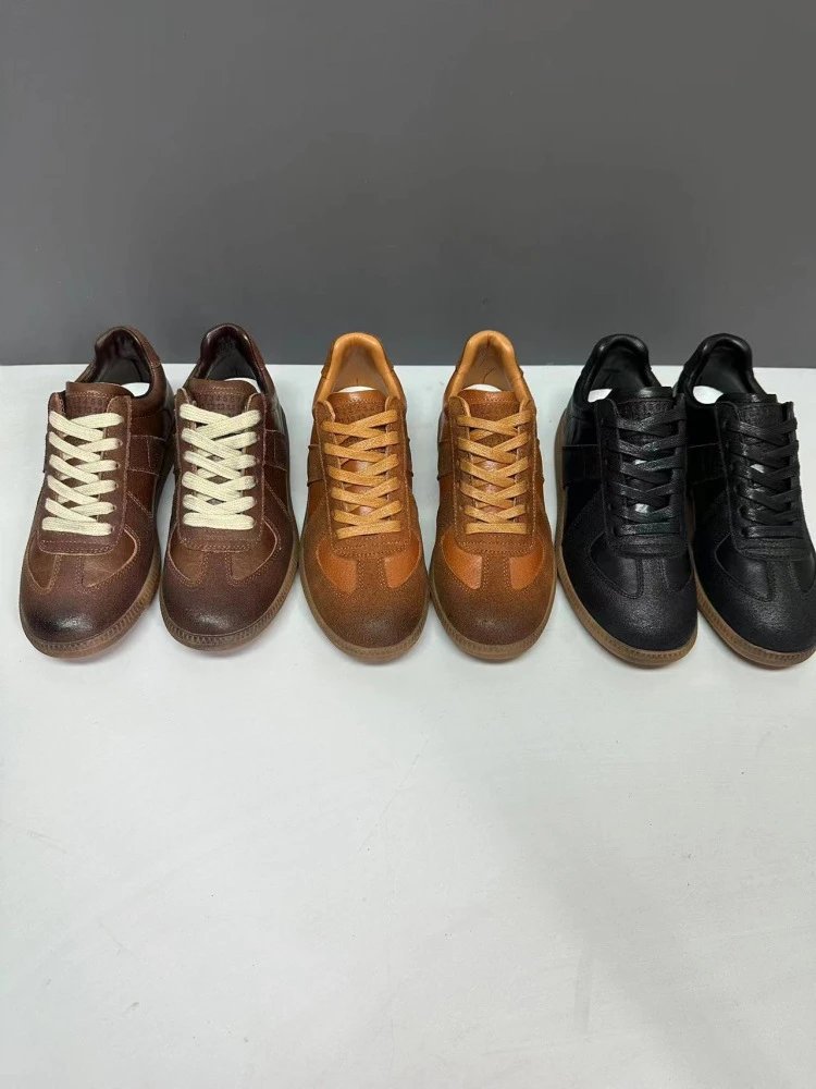 Maison Margiela Replica Sneakers Tan Suede Leather Sneakers - 12