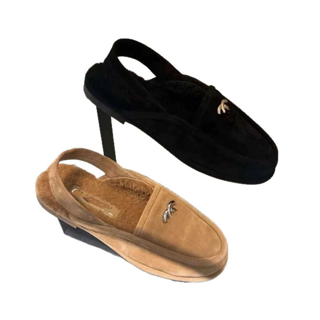 Chanel Casual Shoes Shearling-Lined Slingback Loafers with CC Hardware image 5