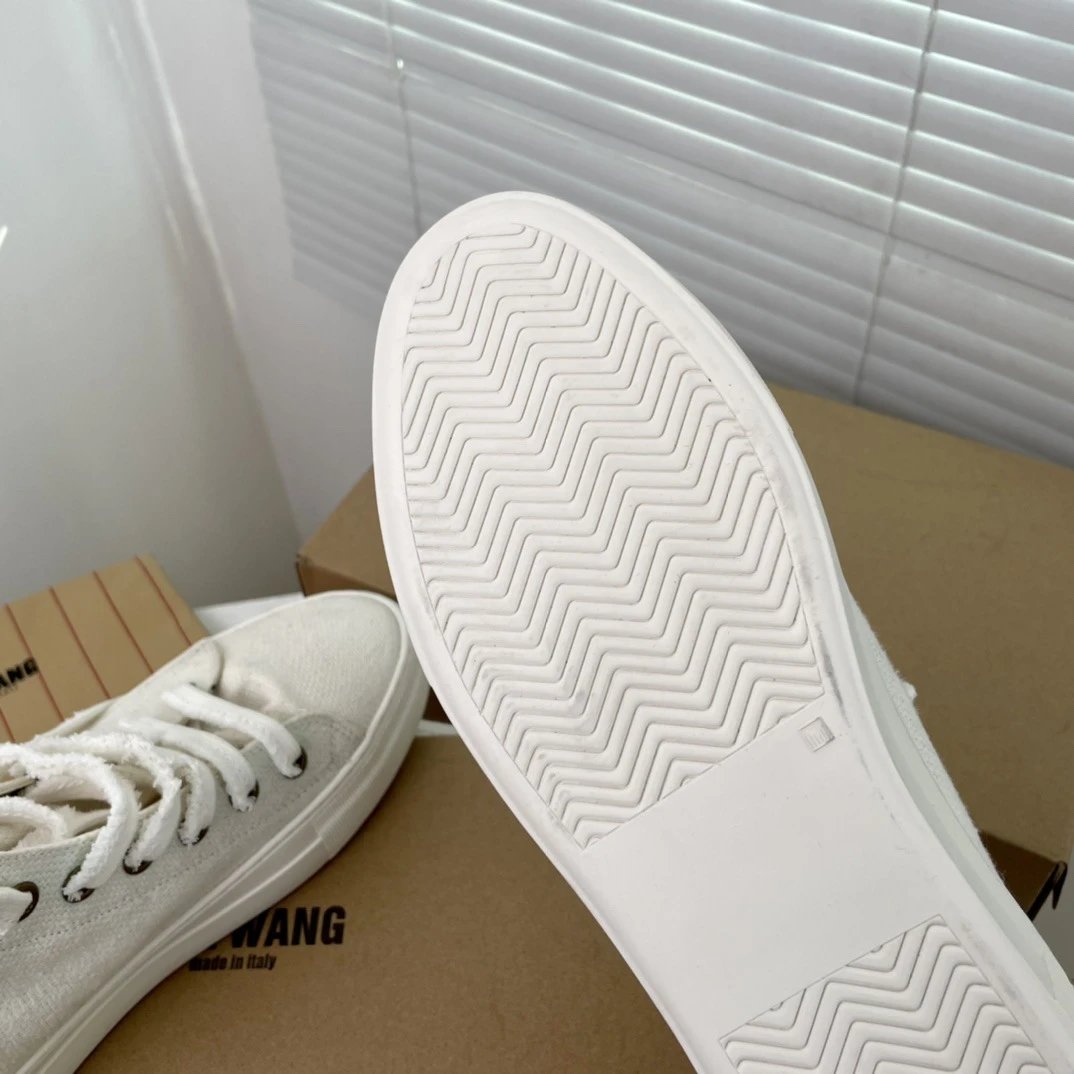 UMA Wang Canvas Sneakers Beige with Red Laces Casual Shoes - 27