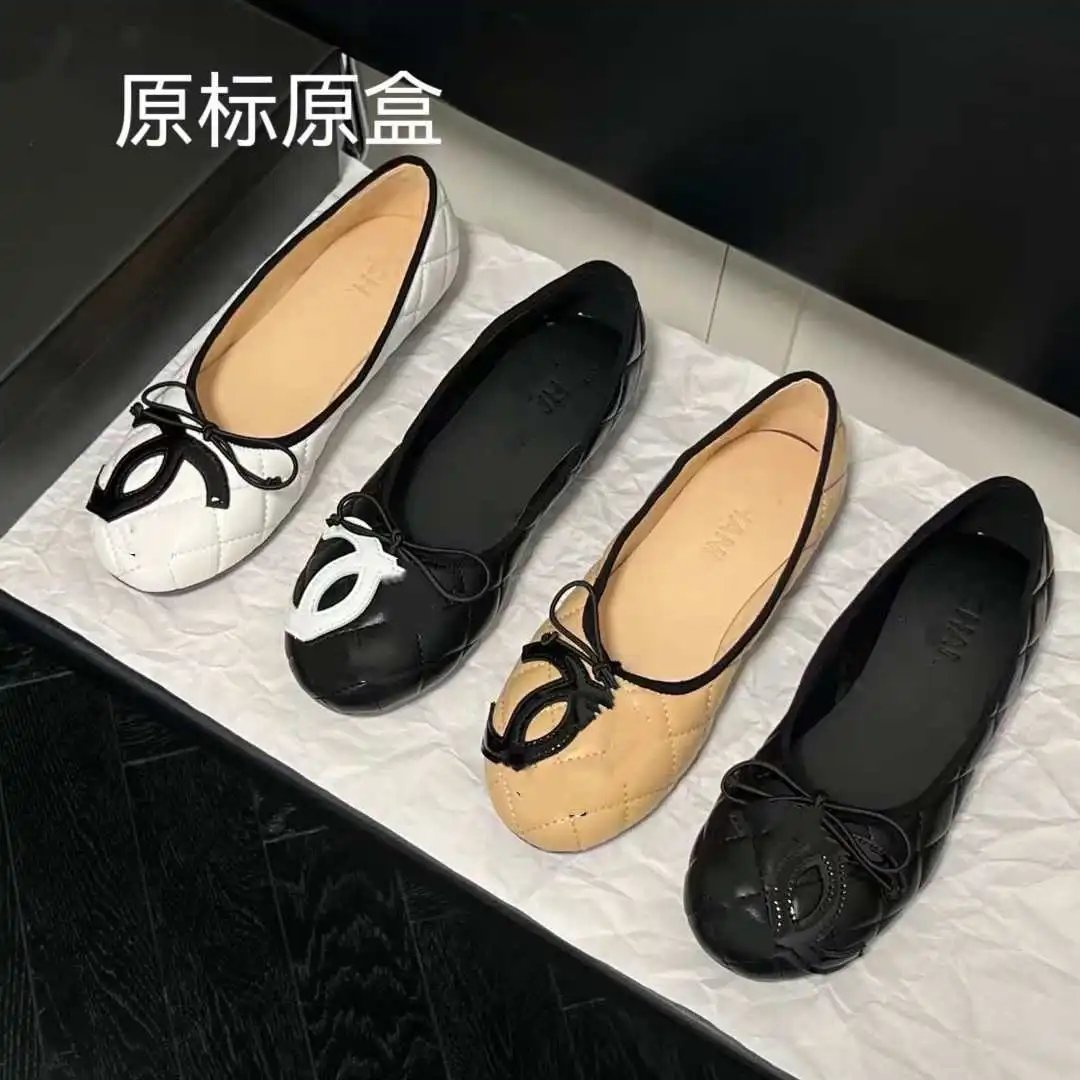 Chanel Casual Shoes Quilted Bow Ballet Flats image 1
