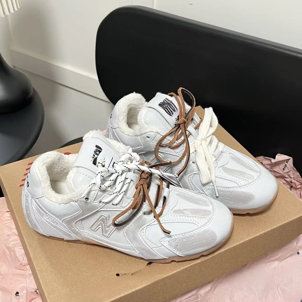 Miu Sneakers 530 SL Shearling-Lined image 2