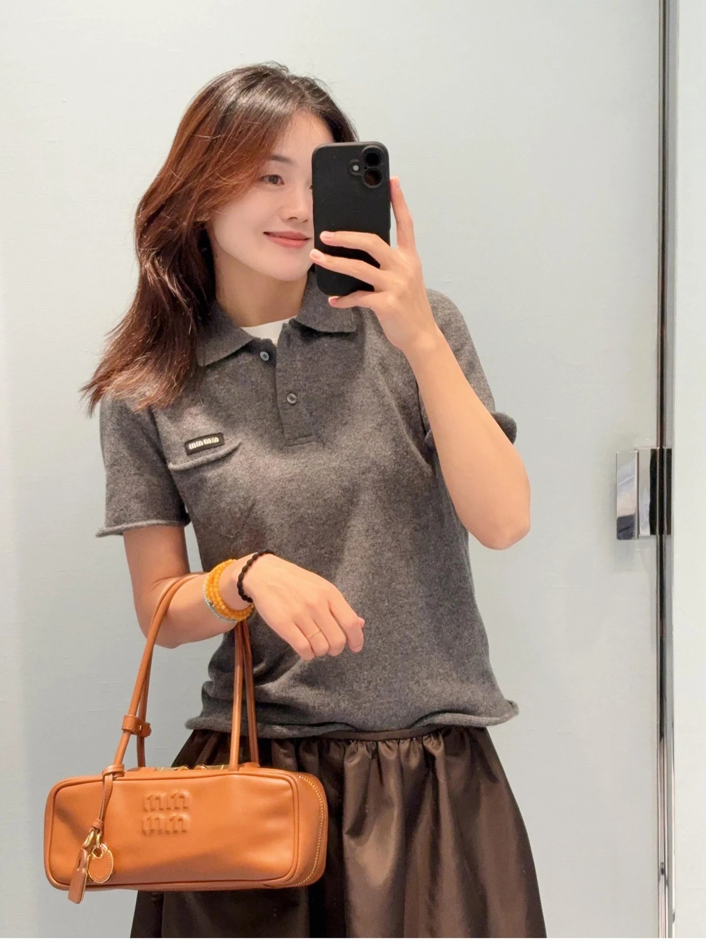 MMY Knit Polo Shirt Gray - 6
