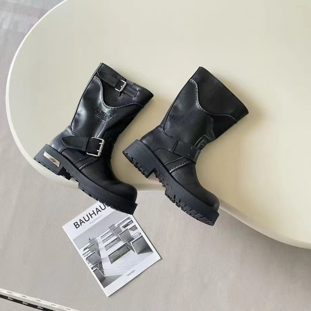 Dior Biker Boots Black Leather Boots - 4