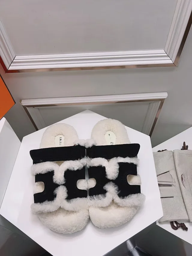 Unbranded Slippers Faux-Fur H-Cutout Adjustable-Strap product detail image 6