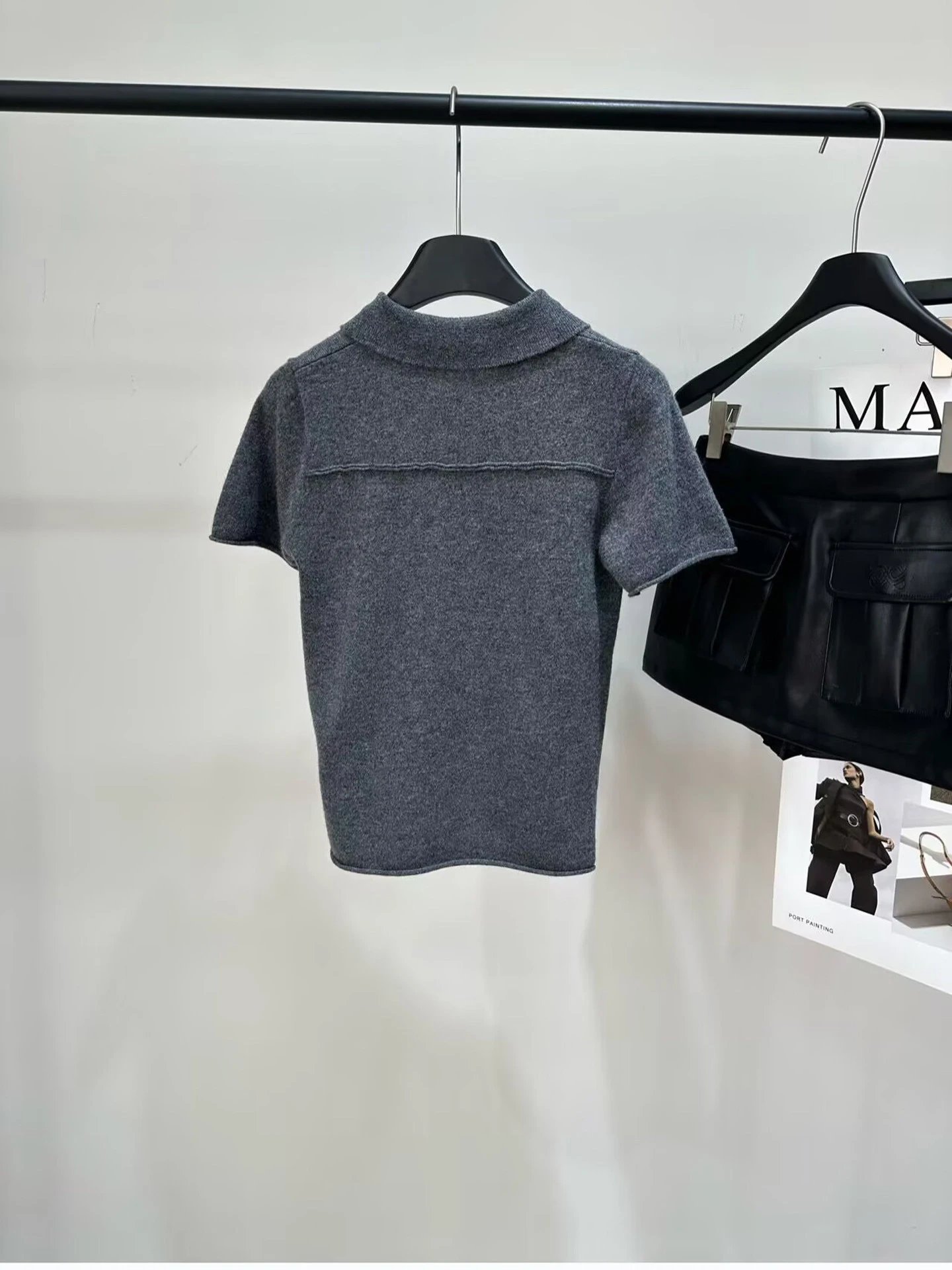 MMY Knit Polo Shirt Gray - 21