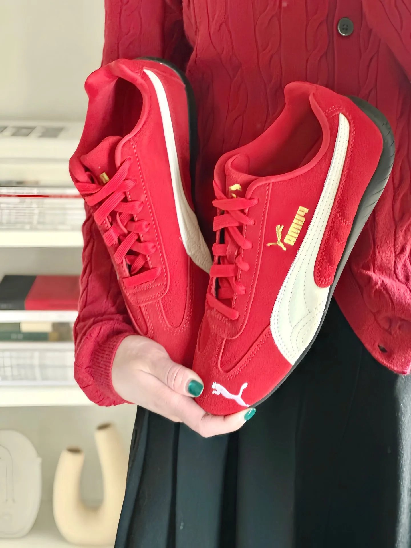 Puma Roma OG Red White Gold Sneakers - 1