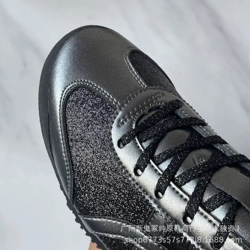 Asics Mary Jane Style Metallic Silver Casual Shoes - 4