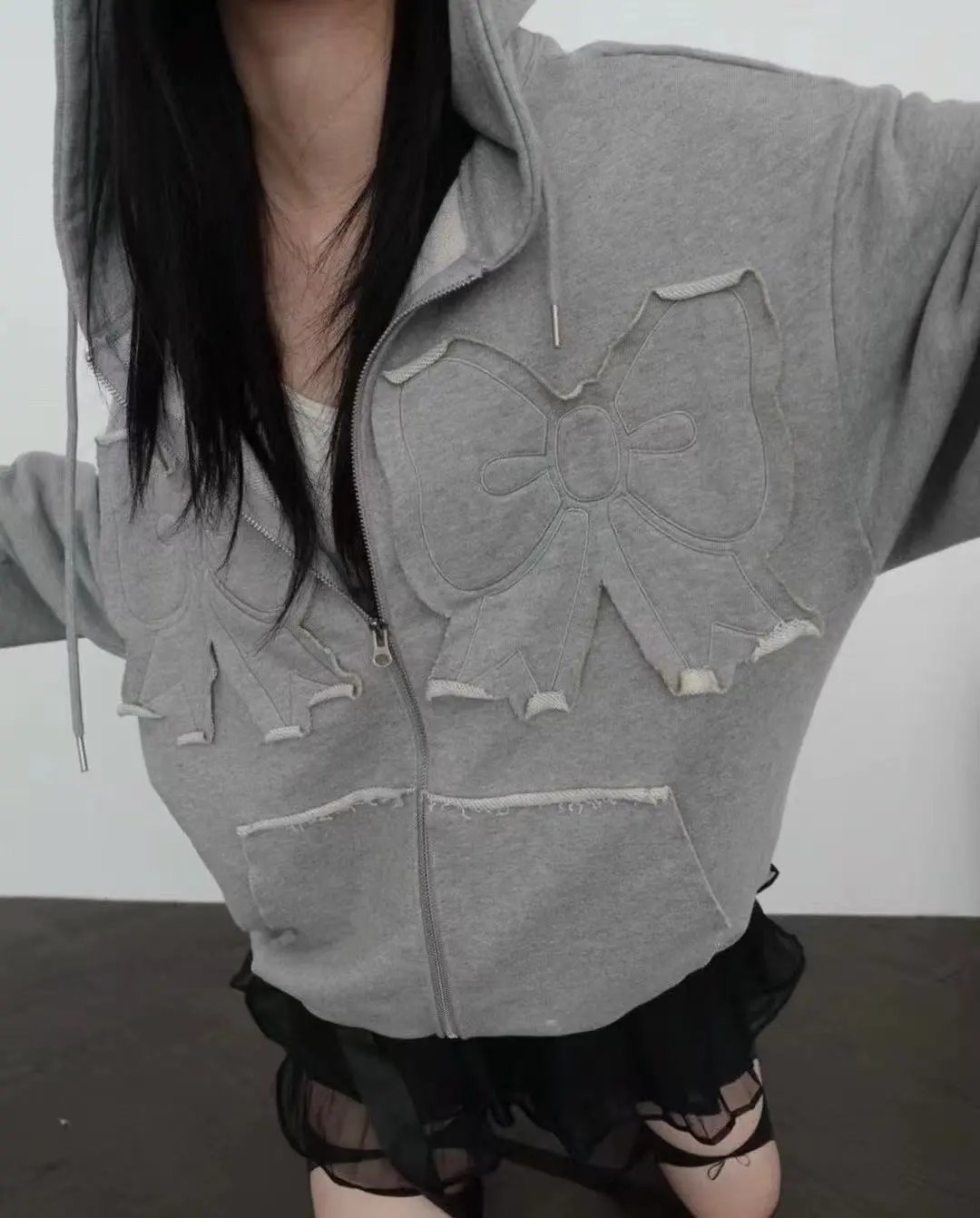 Gallery Dept. Distressed Elephant Hoodie Gray - 35
