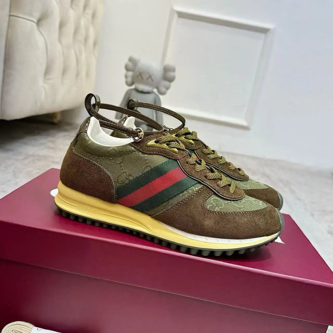 Gucci Rhyton GG Canvas Sneakers Army Green - 7