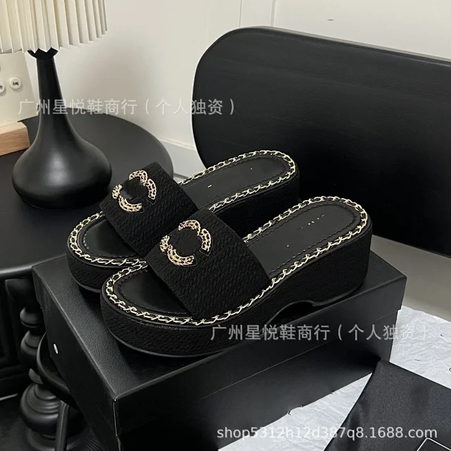 Unbranded Sandals Chain-Trim Platform Slide product detail image 4