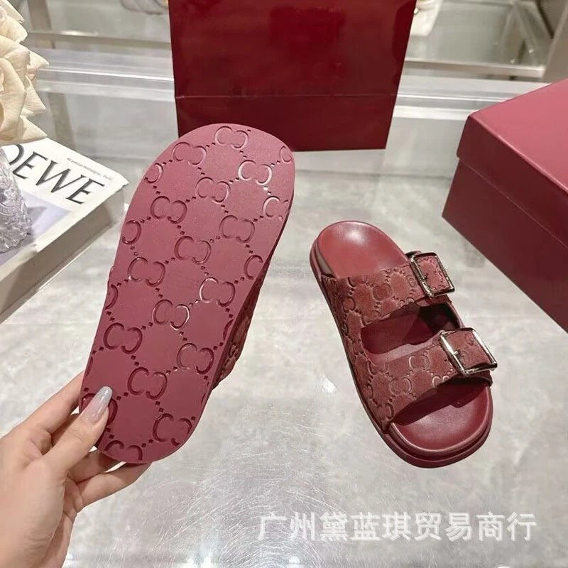 Gucci GG Marmont Slide Sandals Navy Blue Slippers - 10