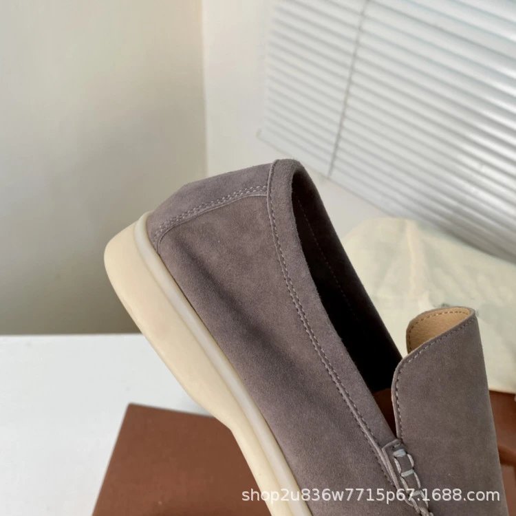 Design Suede Loafers Dusty Rose Casual Shoes - 37
