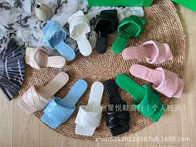 Unbranded Sandals Woven square-toe slide product detail image 1