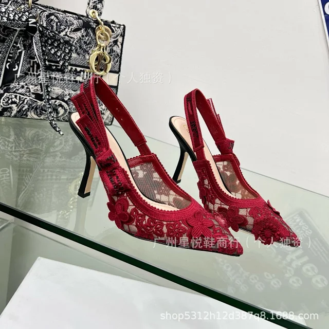 Unbranded High Heels Floral Lace Slingback Stiletto product detail image 3