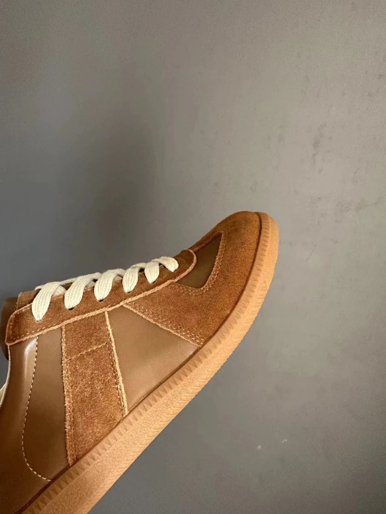 Maison Margiela Replica Sneakers Tan Suede Casual Shoes - 34