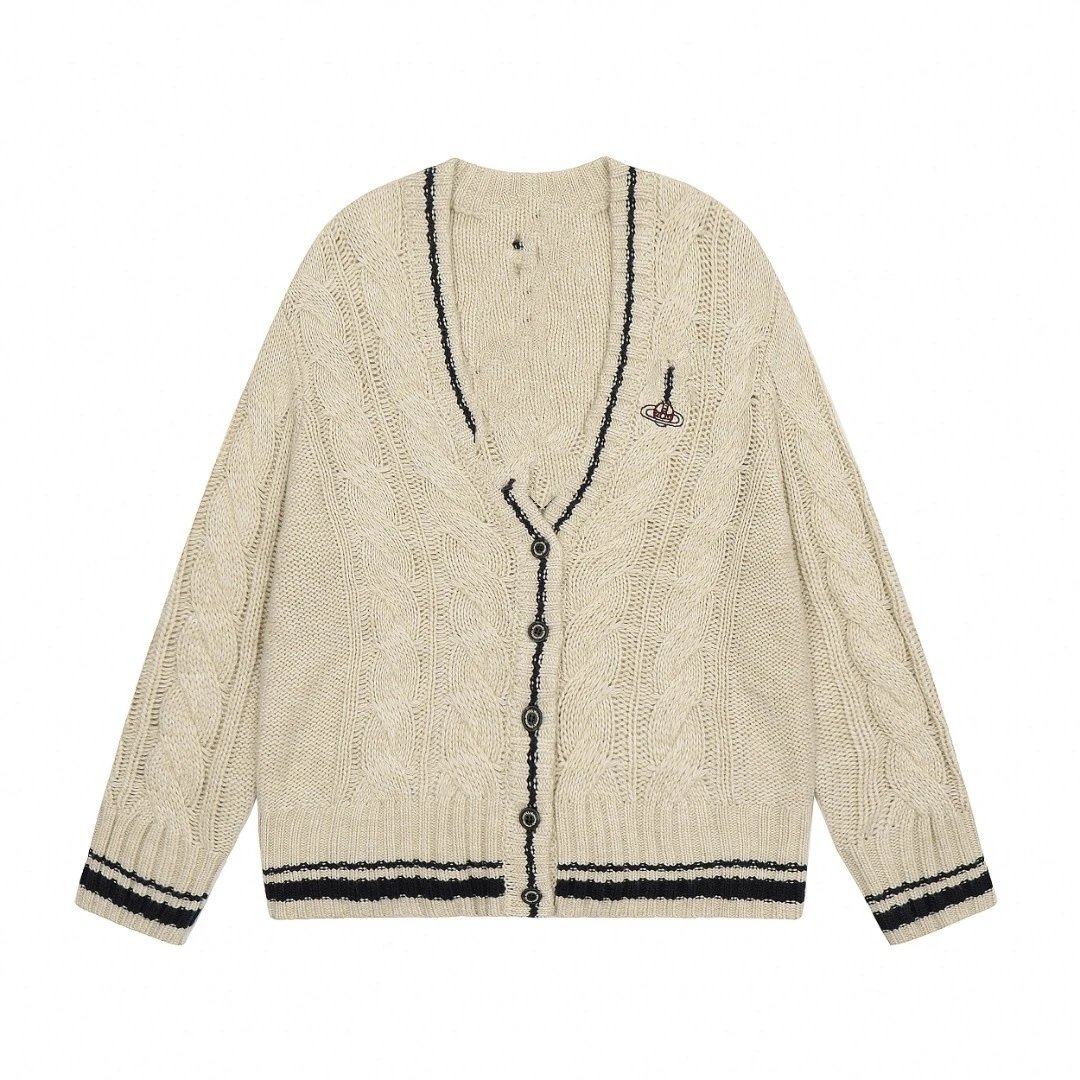 Saint Tears Embroidered Cable Knit Cardigan Black - 5