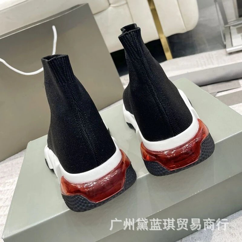 GRA Speed Trainer Black White Red Chunky Sneakers - 4