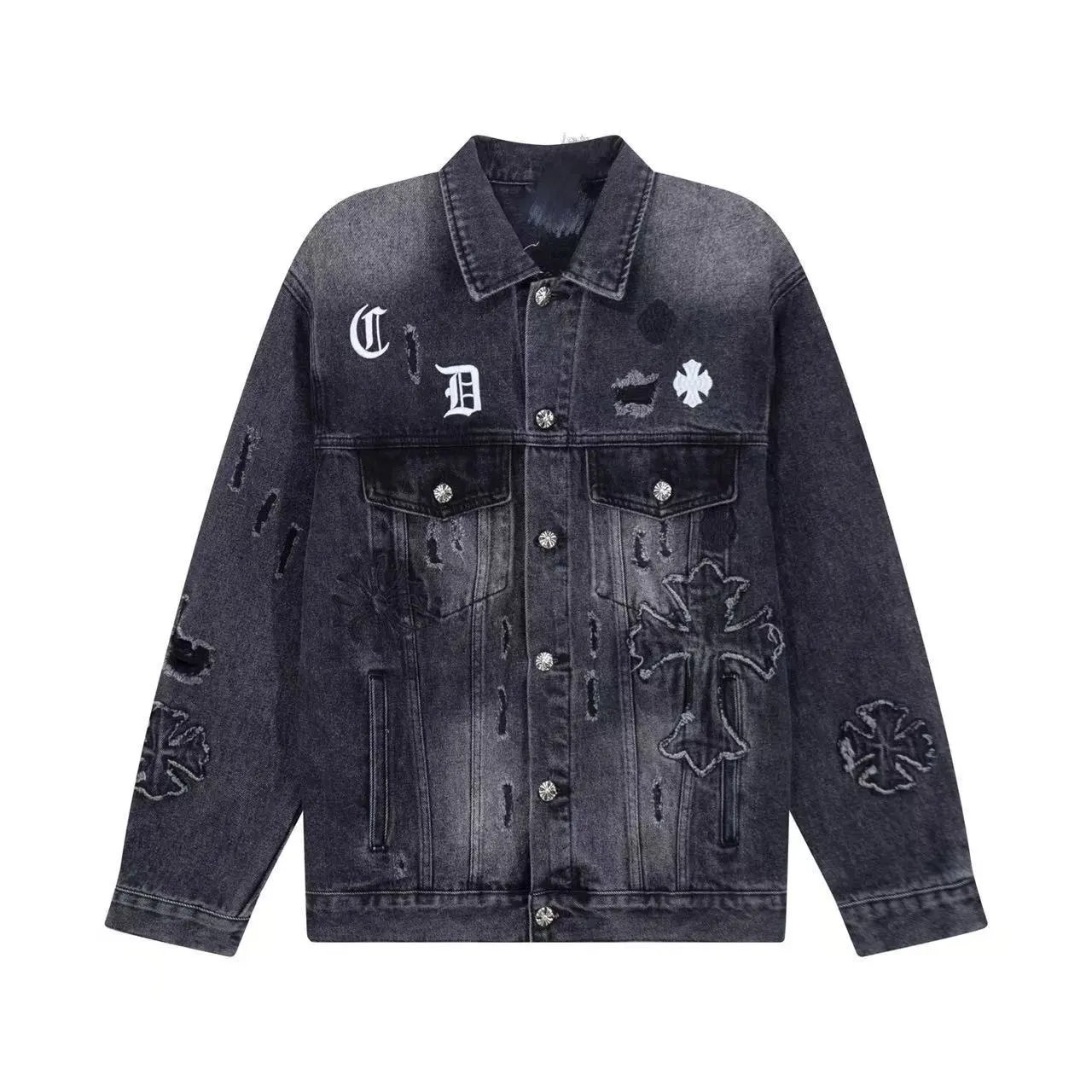 Gallery Dept Cross-Embellished Black Denim Jacket - 15