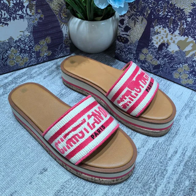 Dior Sandals Embroidered Strap Platform Slide product detail image 7