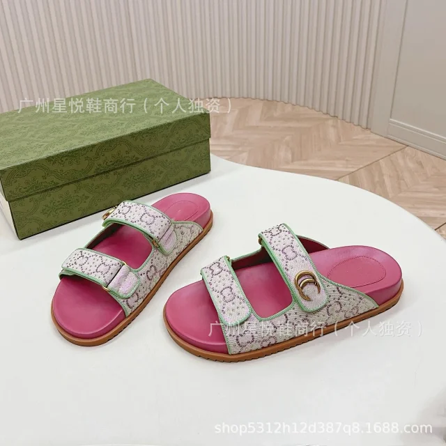 Gucci Sandals Rhinestone Double G Two-Strap Velcro Slide product detail image 17
