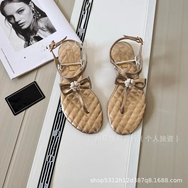 Unbranded Sandals Quilted Ankle-Strap Bow product detail image 13