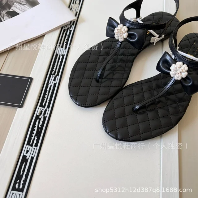Unbranded Sandals Quilted Ankle-Strap Bow product detail image 11
