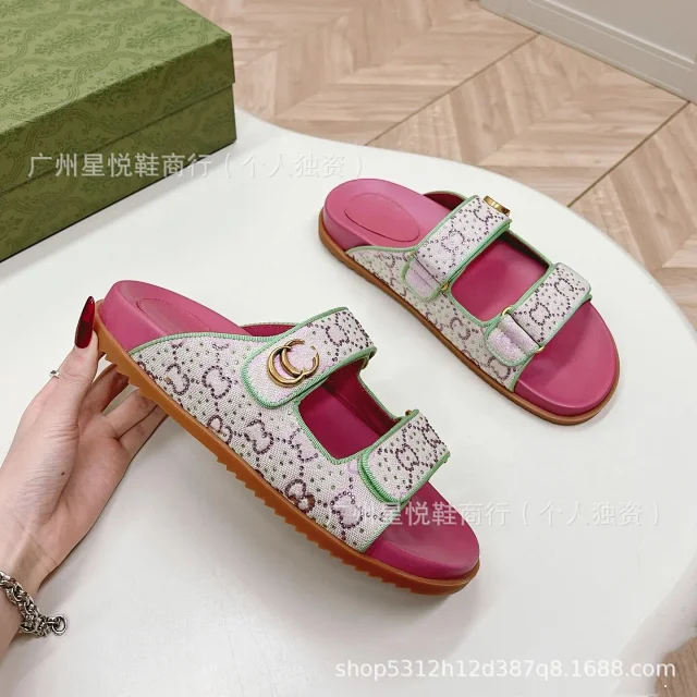 Gucci Sandals Rhinestone Double G Two-Strap Velcro Slide product detail image 16