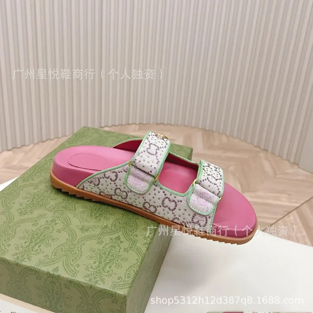 Gucci Sandals Rhinestone Double G Two-Strap Velcro Slide product detail image 19