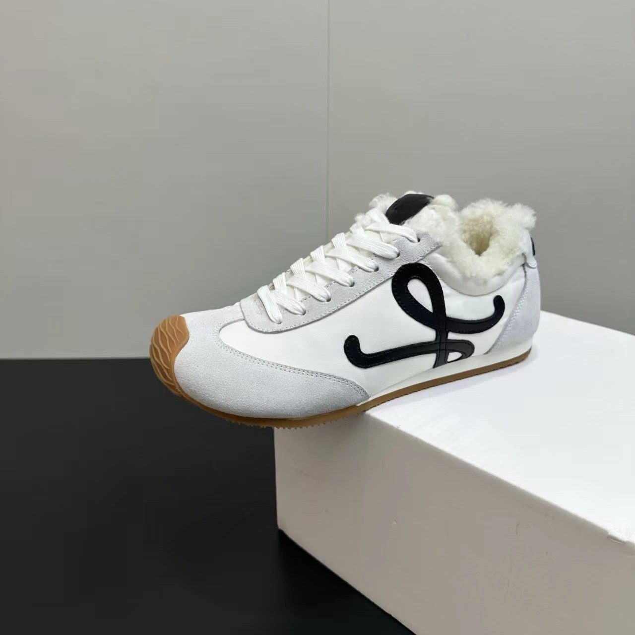 Loewe Puzzle Runner White Shearling-Trimmed Sneakers - 6