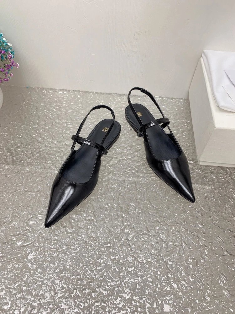 Design Pointed-Toe Slingback Kitten Heels Beige Leather Shoes - 15