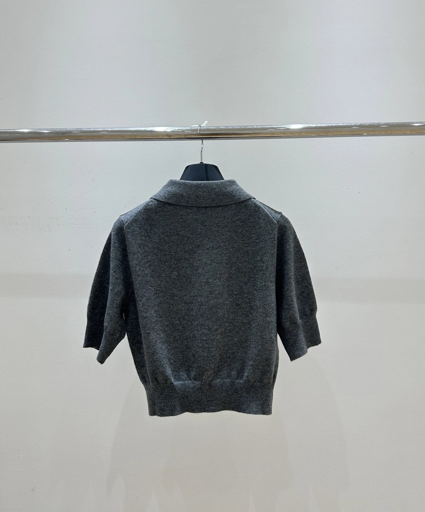 Hivy Knit Polo Shirt Gray Sweater - 10