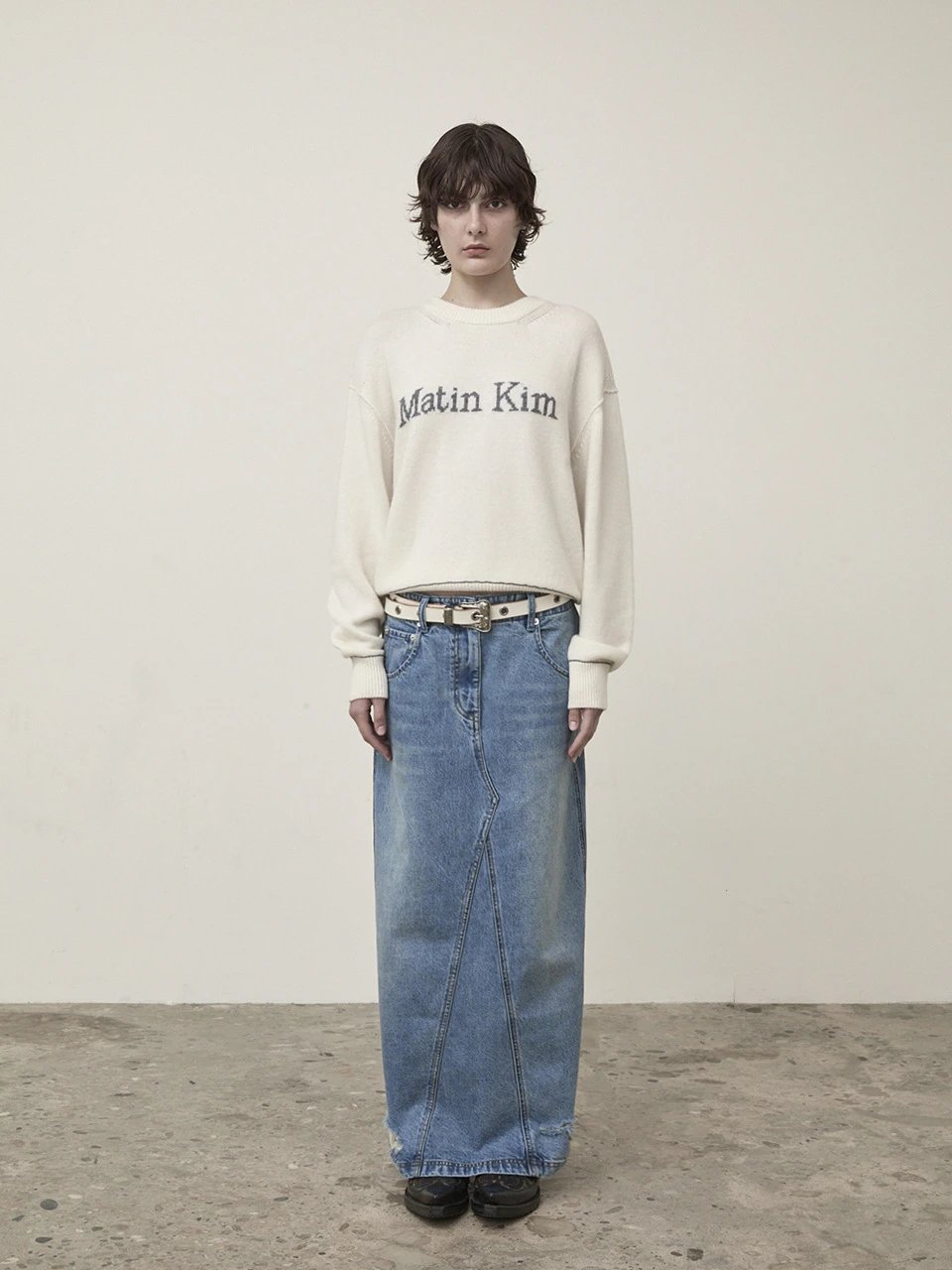 Matin Kim Logo Knit Sweater Off-White - 67