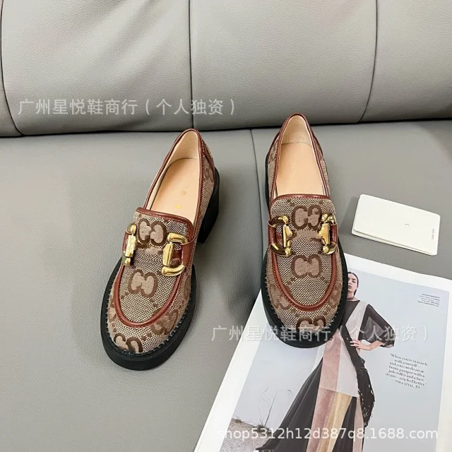 Gucci Casual Shoes GG canvas platform loafers with horsebit-style hardware product detail image 13