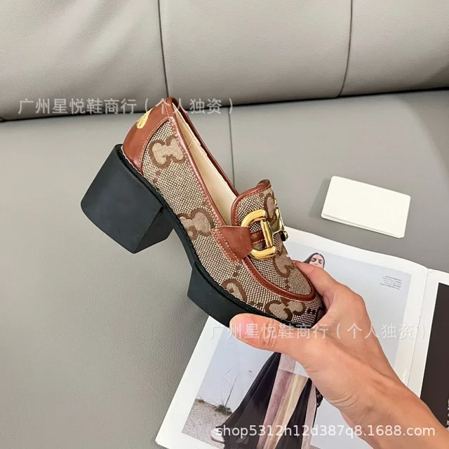 Gucci Casual Shoes GG canvas platform loafers with horsebit-style hardware product detail image 11