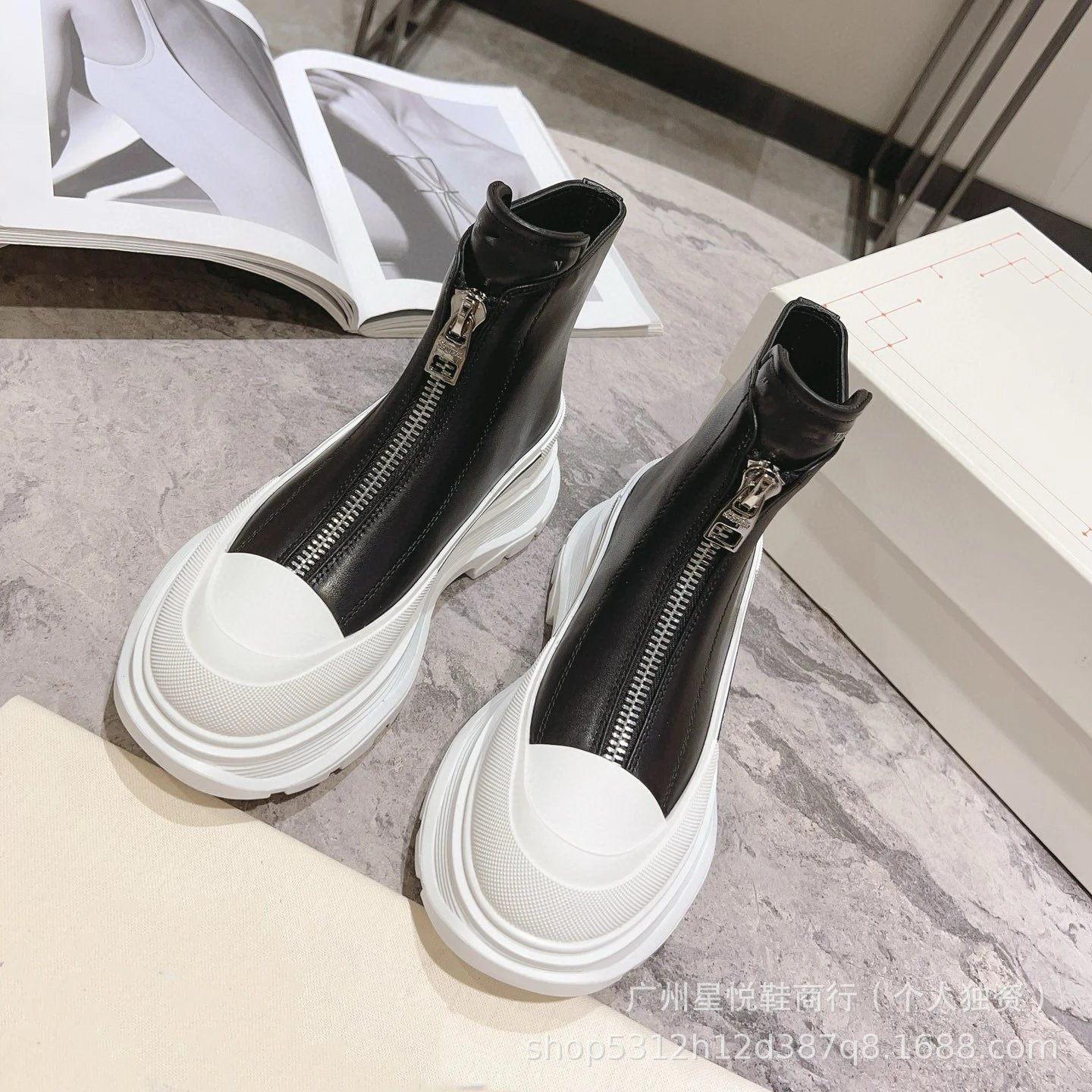 Unbranded Boots Front-Zip Platform Ankle image 4
