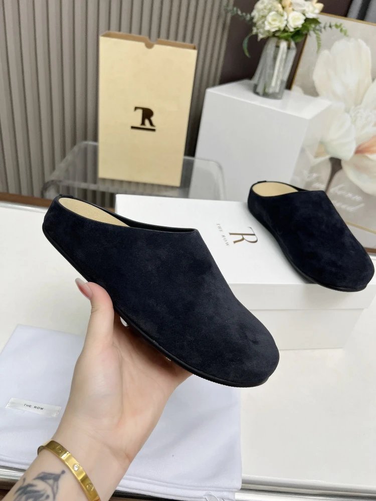 R Brand Wool-Blend Mule Slippers Charcoal Gray Slippers - 14