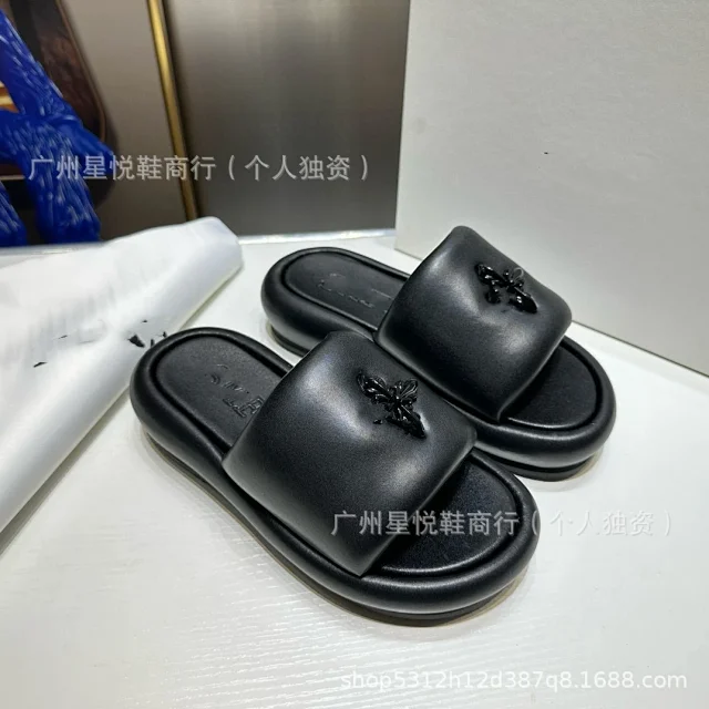 Unbranded Slippers Platform slide with metal bow ornament product detail image 16