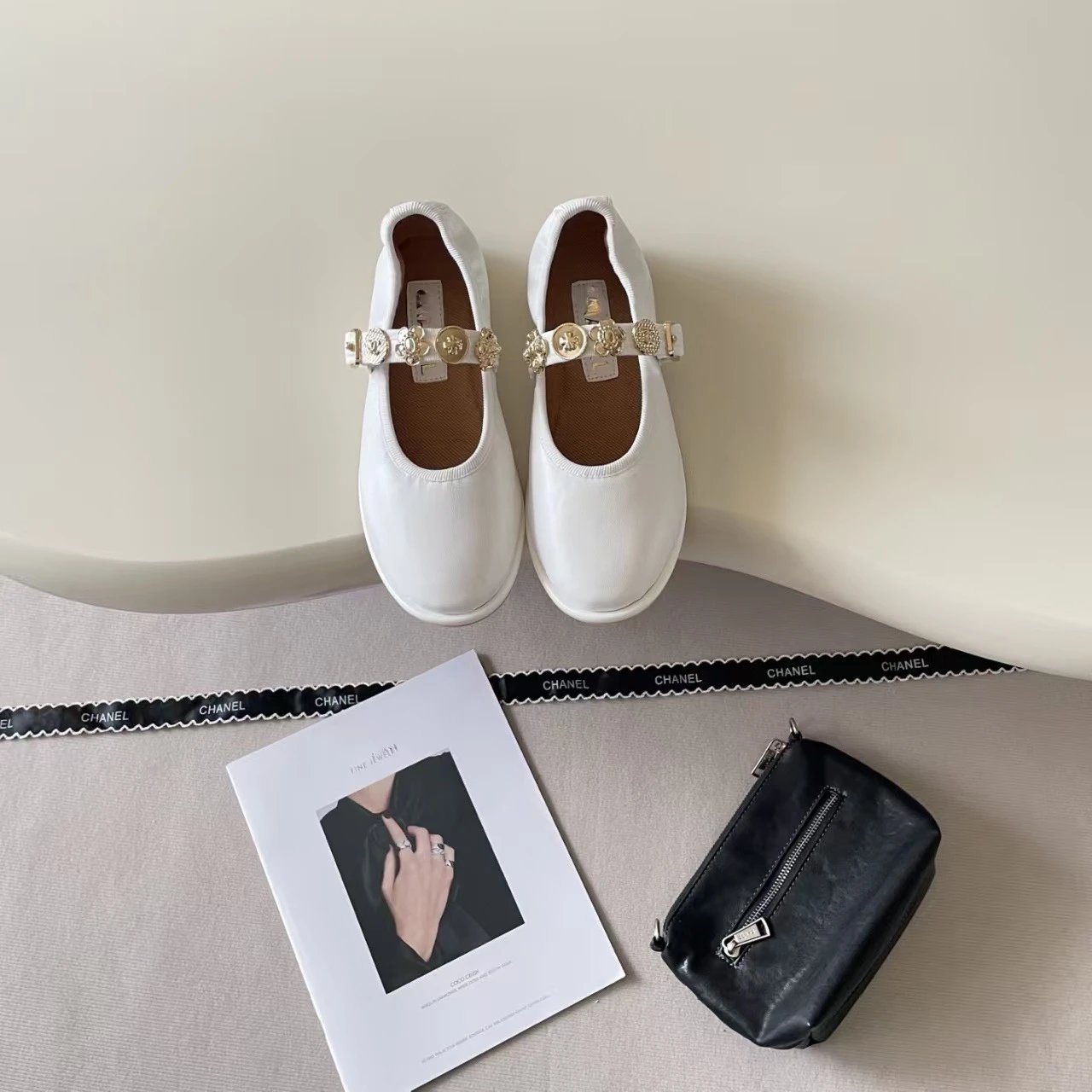Celine Leather Shoes Mary Jane flats with embellished buckle straps image 4