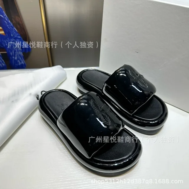 Unbranded Slippers Platform slide with metal bow ornament product detail image 13