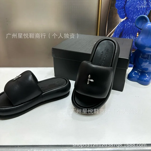 Unbranded Slippers Platform slide with metal bow ornament product detail image 11