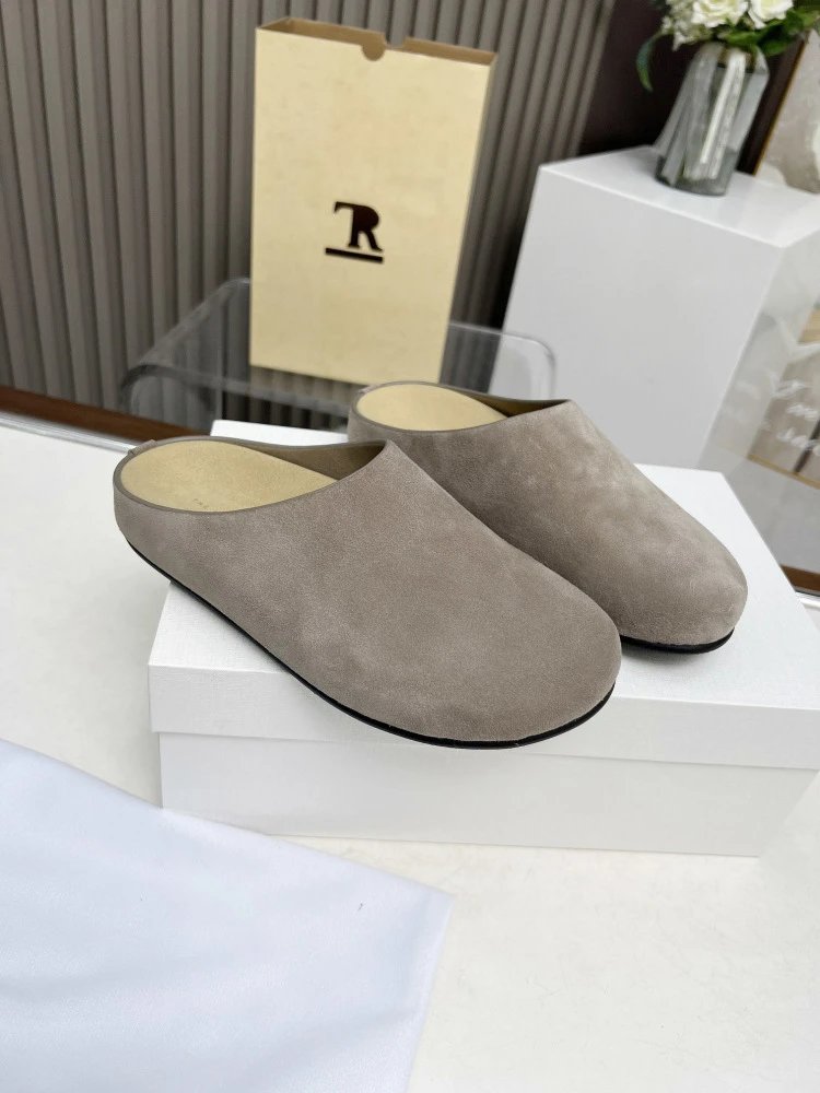R Brand Wool-Blend Mule Slippers Charcoal Gray Slippers - 22
