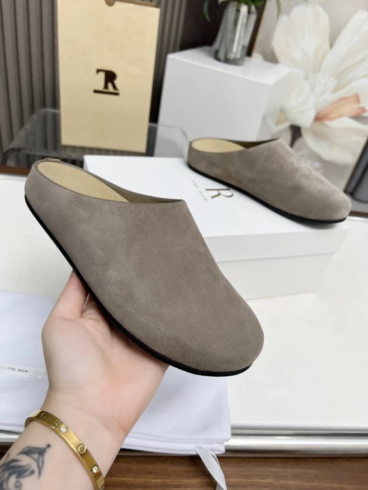 R Brand Wool-Blend Mule Slippers Charcoal Gray Slippers - 25